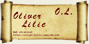 Oliver Lilić vizit kartica